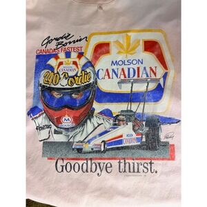 Vtg Molson Canadian Gordie Bonin Canada Racing Shirt Mens L Pink Beer 1988